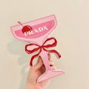 NWT Prada Cherry on Top Coupe Glass Wood Decor